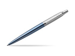 Parker Jotter Waterloo Blue Chrome Colour Trim Ballpoint Pen