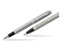 IM Essential Stainless Steel CT Fountain Pen + Ballpoint Pen SET