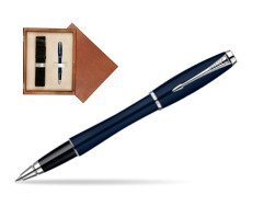 Parker Urban Classic Nightsky Blue Lacquer CT Rollerball Pen  single wooden box  Mahogany Single Ecru