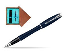Parker Urban Classic Nightsky Blue Lacquer CT Rollerball Pen  single wooden box  Mahogany Single Turquoise