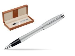 Parker Urban Fashion Fast Track Silver Lacquer CT Rollerball Pen  in classic box brown