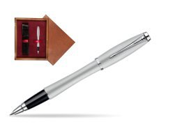 Parker Urban Fashion Fast Track Silver Lacquer CT Rollerball Pen  single wooden box Mahogany Single Maroon