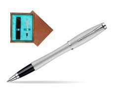 Parker Urban Fashion Fast Track Silver Lacquer CT Rollerball Pen  single wooden box  Mahogany Single Turquoise