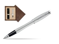 Parker Urban Fashion Fast Track Silver Lacquer CT Rollerball Pen  single wooden box  Wenge Single Ecru