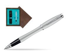 Parker Urban Fashion Fast Track Silver Lacquer CT Rollerball Pen  single wooden box  Wenge Single Turquoise