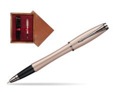Parker Urban Premium Metallic Pink Lacquer Rollerball Pen  single wooden box Mahogany Single Maroon