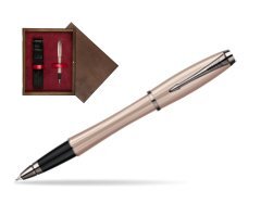 Parker Urban Premium Metallic Pink Lacquer Rollerball Pen  single wooden box  Wenge Single Maroon