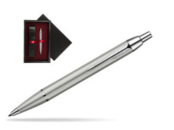 Parker IM Brushed Metal CT Ballpoint Pen  single wooden box  Black Single Maroon