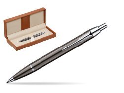 Parker IM Gun Metal CT Ballpoint Pen  in classic box brown