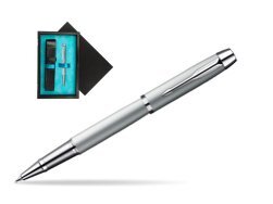 Parker IM Silver CT Rollerball Pen  single wooden box  Black Single Turquoise