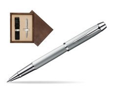 Parker IM Silver CT Rollerball Pen  single wooden box  Wenge Single Ecru