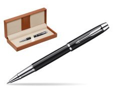 Parker IM Black Lacquer CT Rollerball Pen  in classic box brown