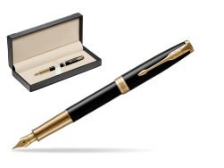 Parker Sonnet Premium Black Lacquer GT Fountain Pen  in classic box  black