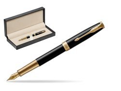 Parker Sonnet Premium Black Lacquer GT Fountain Pen  in classic box  pure black
