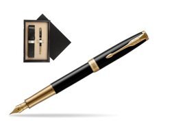 Parker Sonnet Premium Black Lacquer GT Fountain Pen  single wooden box Black Single Ecru