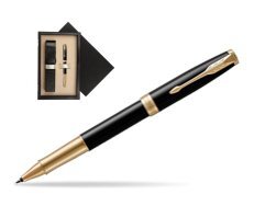 Parker Sonnet Premium Black Lacquer GT Rollerball Pen  single wooden box Black Single Ecru