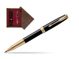Parker Sonnet Premium Black Lacquer GT Rollerball Pen  single wooden box  Wenge Single Maroon