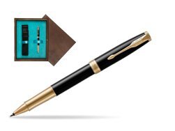 Parker Sonnet Premium Black Lacquer GT Rollerball Pen  single wooden box  Wenge Single Turquoise
