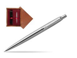 Parker Jotter Stainless Steel Chrome Colour Trim Mechanical Pencil  single wooden box Mahogany Single Maroon