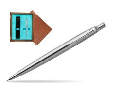 Parker Jotter Stainless Steel Chrome Colour Trim Mechanical Pencil  single wooden box  Mahogany Single Turquoise