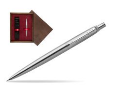 Parker Jotter Stainless Steel Chrome Colour Trim Mechanical Pencil  single wooden box  Wenge Single Maroon