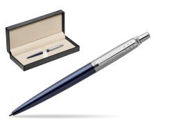 Parker Jotter Royal Blue Chrome Colour Trim Ballpoint Pen  in classic box  pure black