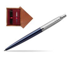 Parker Jotter Royal Blue Chrome Colour Trim Ballpoint Pen  single wooden box Mahogany Single Maroon