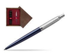 Parker Jotter Royal Blue Chrome Colour Trim Ballpoint Pen  single wooden box  Wenge Single Maroon