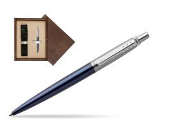 Parker Jotter Royal Blue Chrome Colour Trim Ballpoint Pen  single wooden box  Wenge Single Ecru