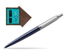 Parker Jotter Royal Blue Chrome Colour Trim Ballpoint Pen  single wooden box  Wenge Single Turquoise