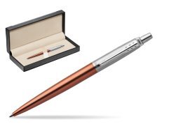 Parker Jotter Chelsea Orange Chrome Colour Trim Ballpoint Pen  in classic box  black