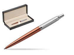 Parker Jotter Chelsea Orange Chrome Colour Trim Ballpoint Pen  in classic box  pure black