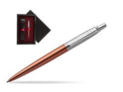 Parker Jotter Chelsea Orange Chrome Colour Trim Ballpoint Pen  single wooden box  Black Single Maroon