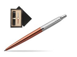 Parker Jotter Chelsea Orange Chrome Colour Trim Ballpoint Pen  single wooden box Black Single Ecru