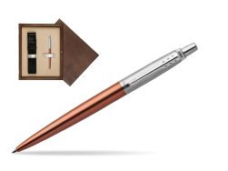 Parker Jotter Chelsea Orange Chrome Colour Trim Ballpoint Pen  single wooden box  Wenge Single Ecru