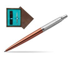 Parker Jotter Chelsea Orange Chrome Colour Trim Ballpoint Pen  single wooden box  Wenge Single Turquoise