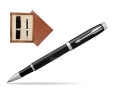Parker IM Black CT Rollerball Pen  single wooden box  Mahogany Single Ecru