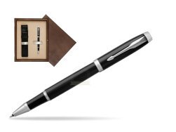 Parker IM Black CT Rollerball Pen  single wooden box  Wenge Single Ecru