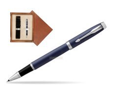 Parker IM BLUE CT Rollerball Pen  single wooden box  Mahogany Single Ecru