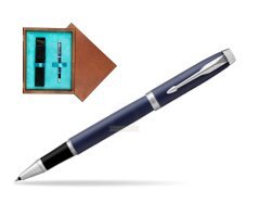 Parker IM BLUE CT Rollerball Pen  single wooden box  Mahogany Single Turquoise