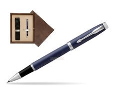 Parker IM BLUE CT Rollerball Pen  single wooden box  Wenge Single Ecru