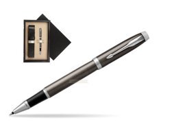 Parker IM Dark Espresso Lacque CT Rollerball Pen  single wooden box Black Single Ecru