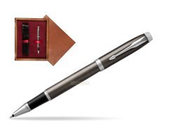 Parker IM Dark Espresso Lacque CT Rollerball Pen  single wooden box Mahogany Single Maroon