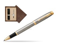 Parker IM Brushed Metal GT Rollerball Pen  single wooden box  Wenge Single Ecru