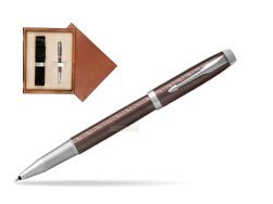 Parker IM Premium Brown CT Rollerball Pen  single wooden box  Mahogany Single Ecru
