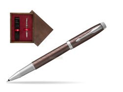 Parker IM Premium Brown CT Rollerball Pen  single wooden box  Wenge Single Maroon
