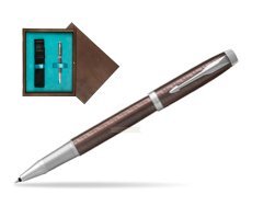Parker IM Premium Brown CT Rollerball Pen  single wooden box  Wenge Single Turquoise