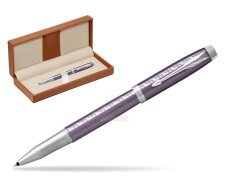 Parker IM Premium Dark Violet CT Rollerball Pen  in classic box brown