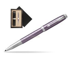 Parker IM Premium Dark Violet CT Rollerball Pen  single wooden box Black Single Ecru