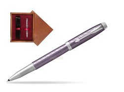 Parker IM Premium Dark Violet CT Rollerball Pen  single wooden box Mahogany Single Maroon